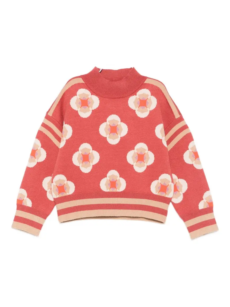 Maglione rosso/fiori per bambina