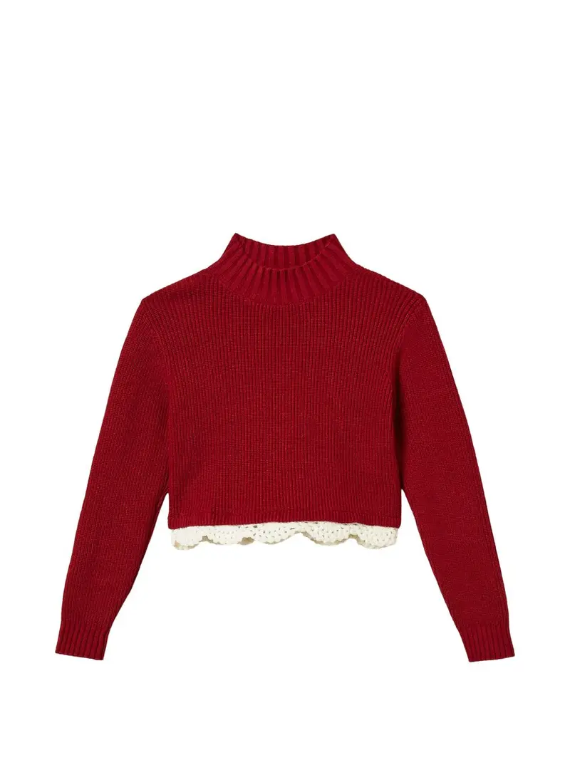 Maglione rosso ruby per bambina