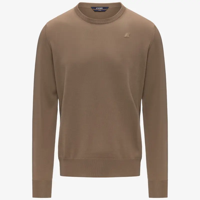 Maglione Sebastien Merino Brown cartouche