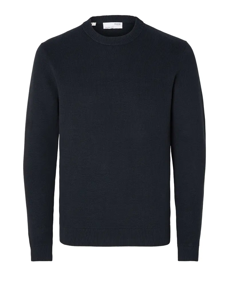 Maglione Selected Slmdane Ls Knit Structure Crew Neck Noos Blu