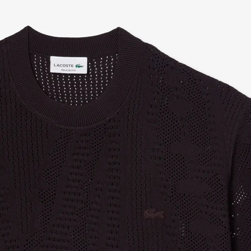 Maglione stampato a maniche corte relaxed fit