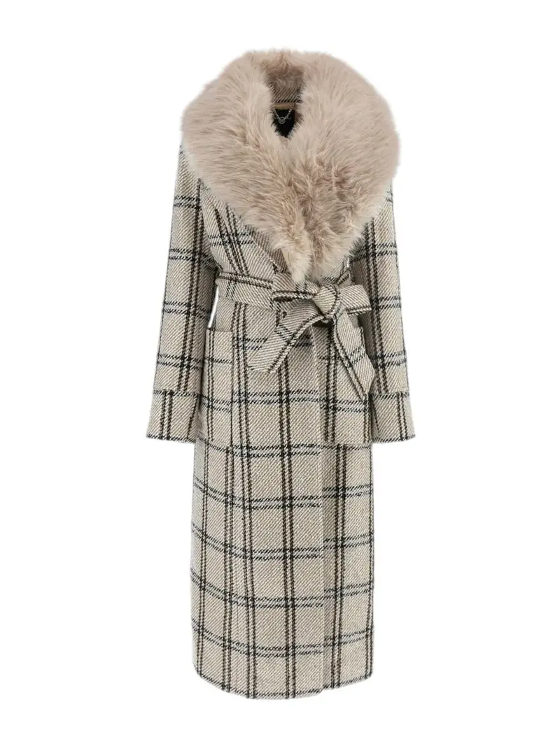 MARCIANO Cappotto Donna Charlize Plaid Coat 4BGL25 7198A F148 Rosa