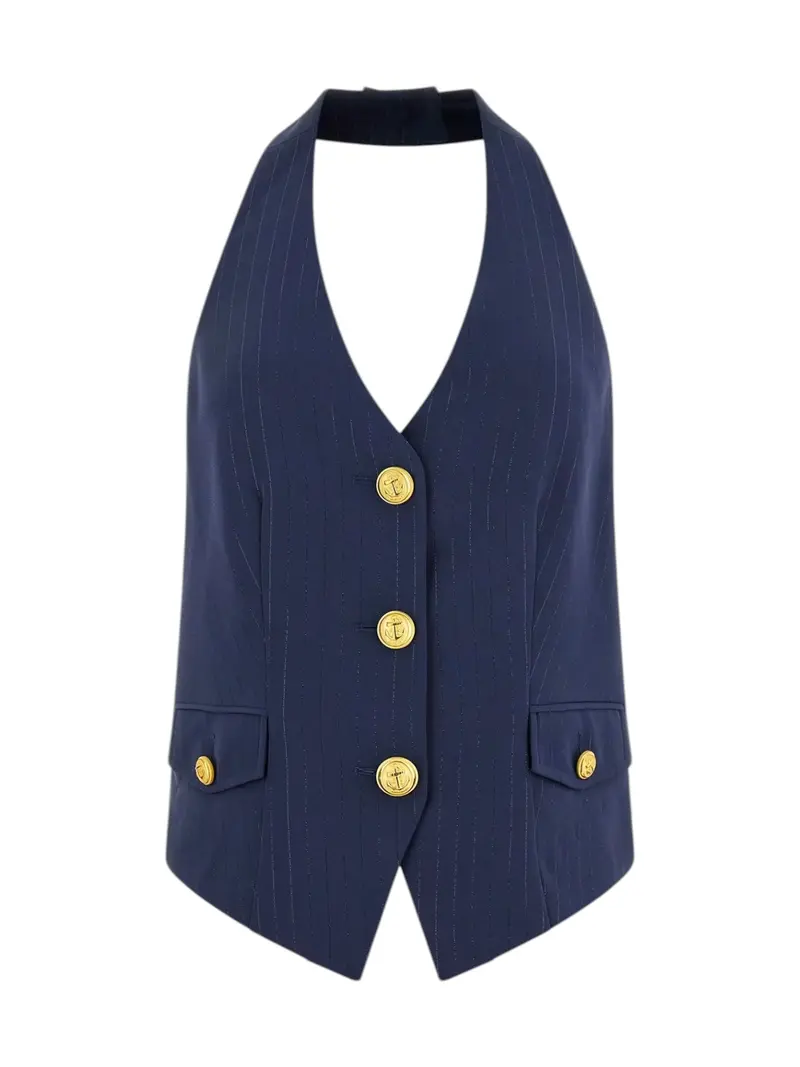 MARCIANO Gilet Donna NICLA VEST 6RGH20 7438A FBEK SUITING BLUE PINSTRI
