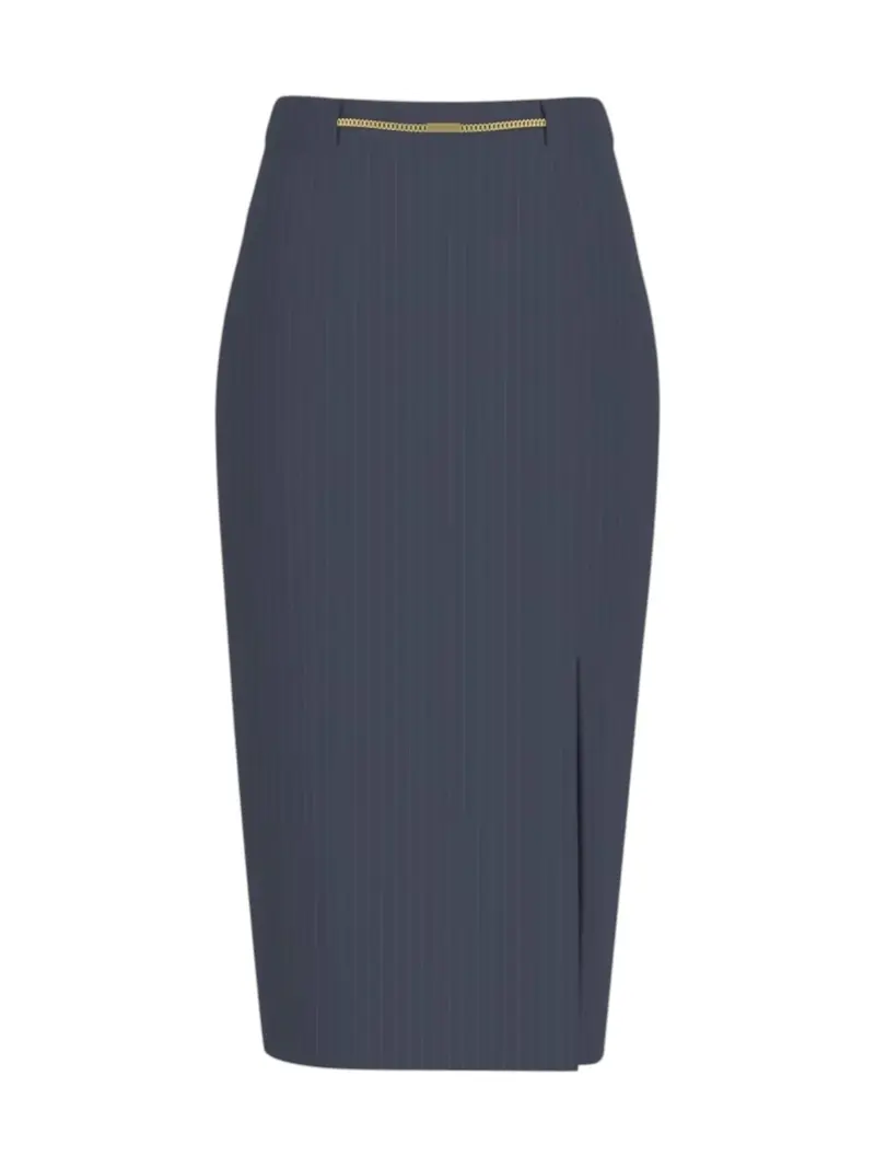 MARCIANO Gonna Donna NICLA SLIT MIDI SKIRT 6RGD09 7438A FBEK SUITING BLUE PINSTRI