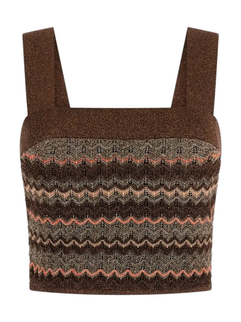 MARCIANO Maglia Donna SUKI SL SQUARED NECK SWTR TOP G6GR15 Z0643 FMDZ BROWN/GOLD MULTI