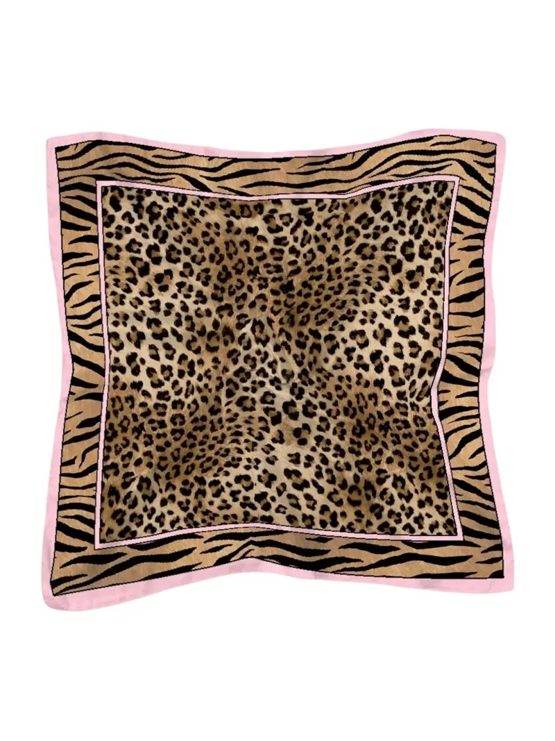 MC2 SAINT BARTH Bandana Donna  KITANA 09441L SILK SAND LEOPARD FOULARD 1921