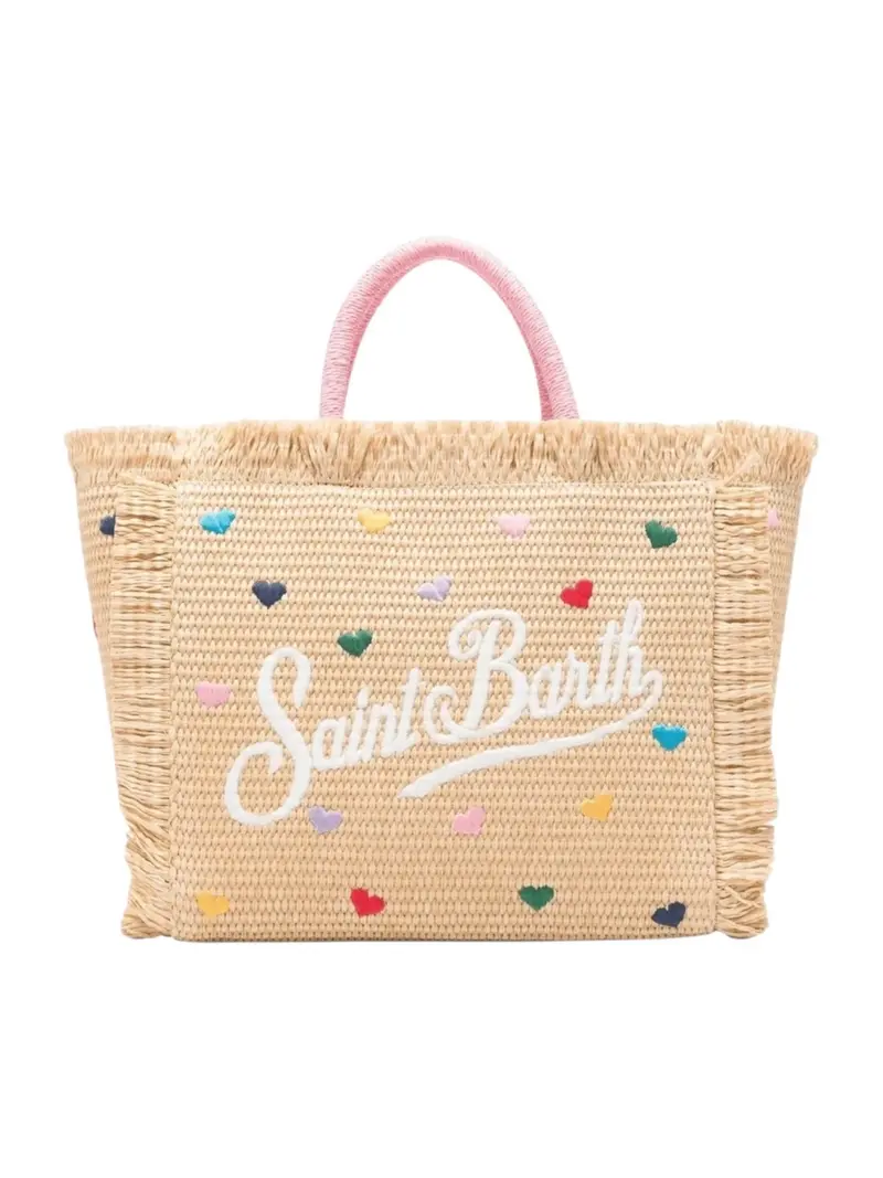 MC2 SAINT BARTH Borsa Donna COLETTE STRAW N 00344L MINI HEARTS COL EMB