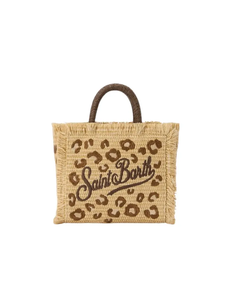 MC2 SAINT BARTH Borsa Donna VANITY MINI STRAW N 00349L LEOPARD 18 EMB