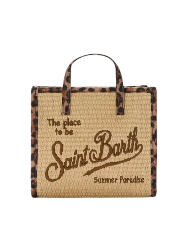 MC2 SAINT BARTH Borsa Donna VIVIAN MINI STRAW 02781L 11 LEOPARD 18 EMB