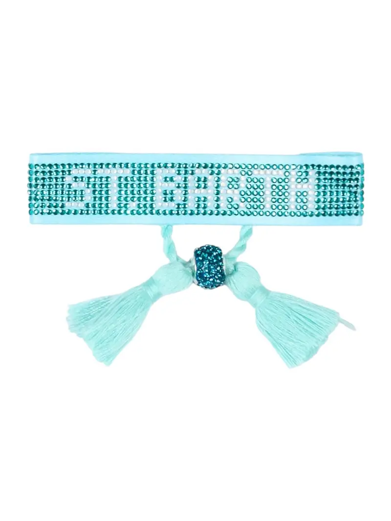 MC2 SAINT BARTH Bracciale Unisex adulto  STRASS BRACELET 03419L SB 56 WATER GREEN