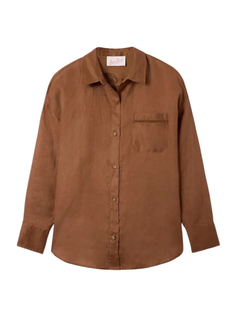 MC2 SAINT BARTH Camicia Donna  CRISTAL POCKET 08806L LINEN SB HOLED 18 EMB