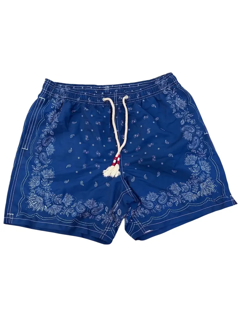 MC2 SAINT BARTH Costume da bagno Uomo  GUSTAVIA PLACED PRINT 00714L INDIGO FOULARD 61