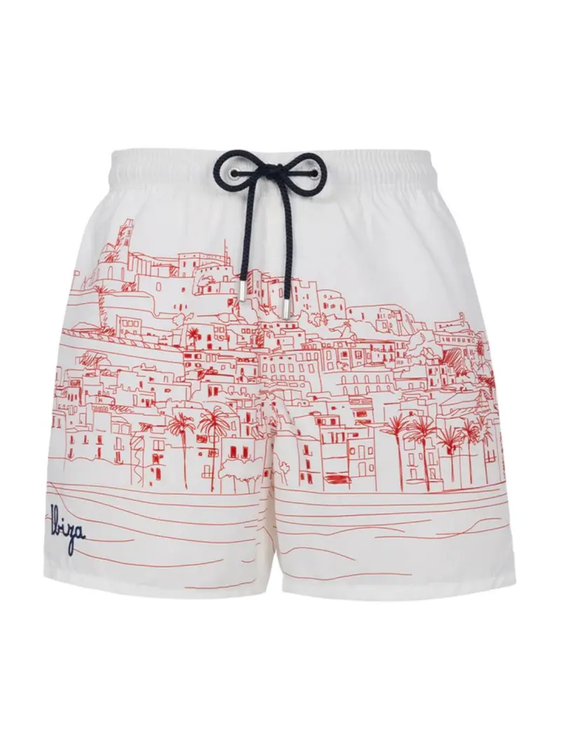 MC2 SAINT BARTH Costume da bagno Uomo  GUSTAVIA PLACED PRINT 03668F Bianco
