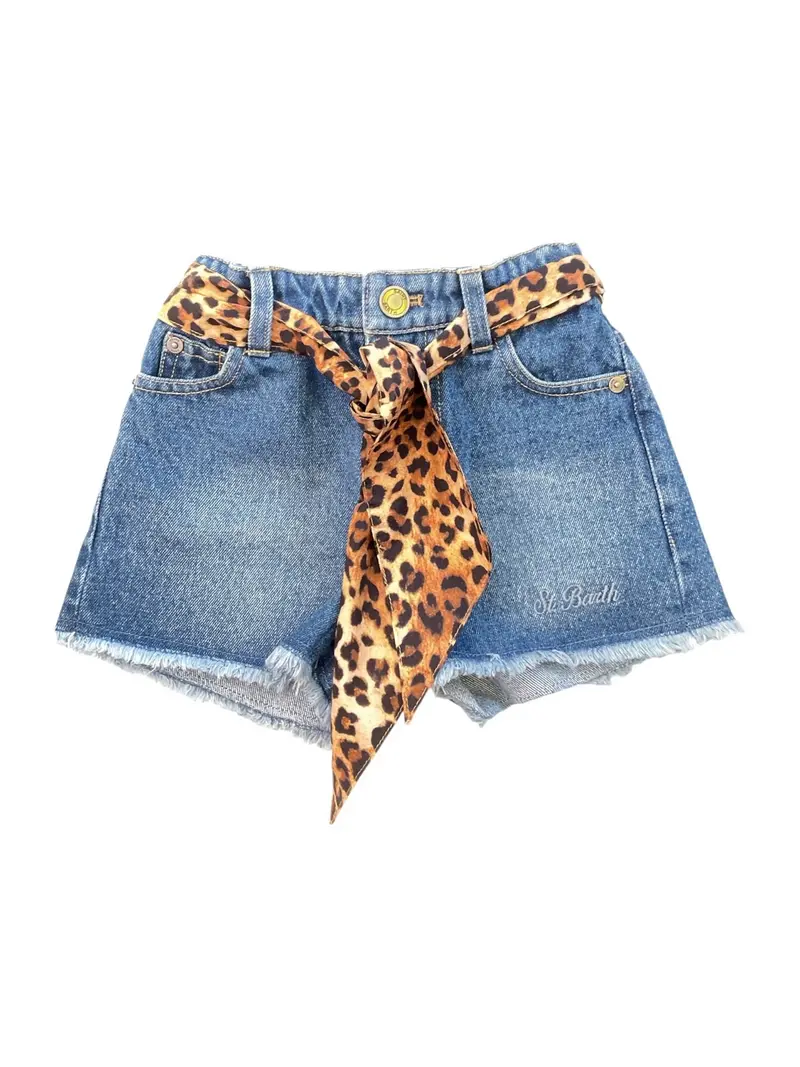 MC2 SAINT BARTH Pantaloncino Bambine e ragazze KIKO JR 00958L DENIM COTTON PASTEL LEOPARD 19