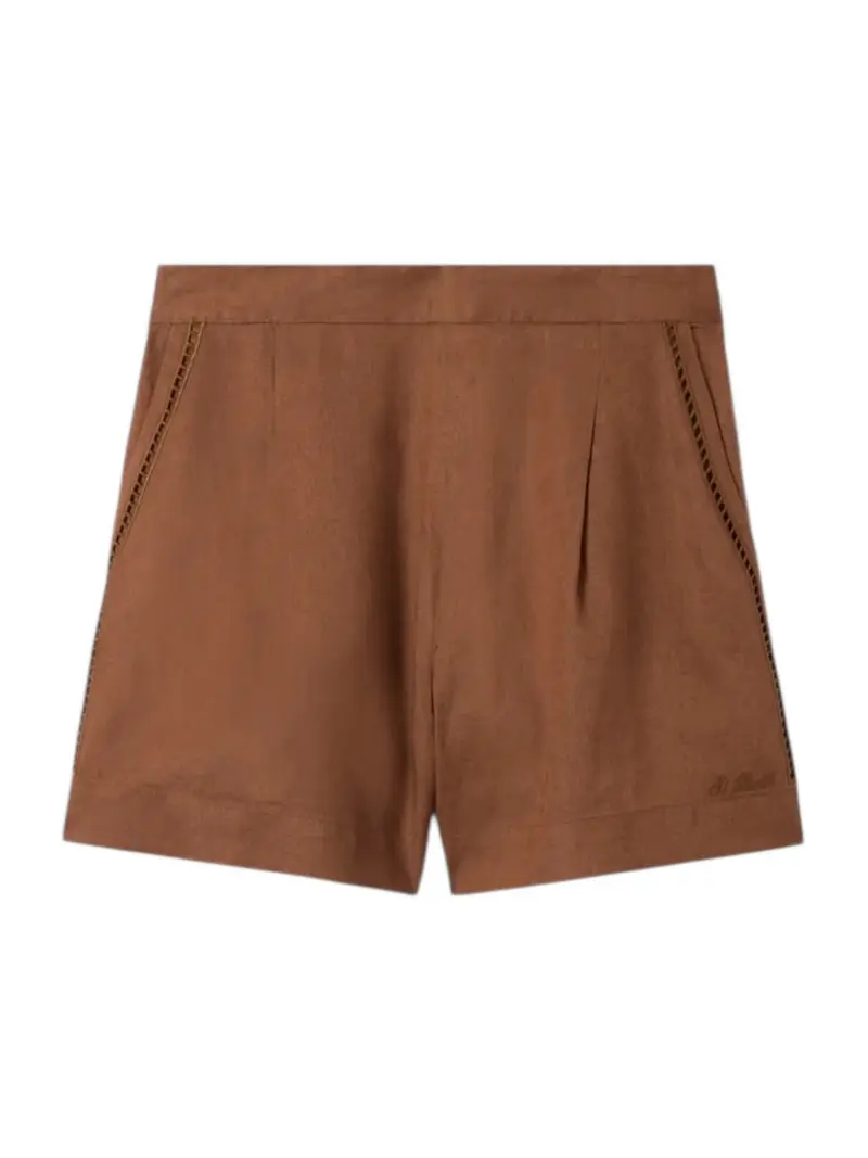 MC2 SAINT BARTH Pantaloncino Donna  AMANI 08795L LINEN HOLED 18 EMB