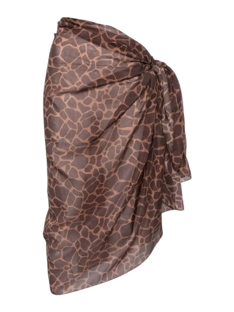 MC2 SAINT BARTH Pareo Donna THAITI 03498L SILK VOILE GIRAFFE SKIN 18