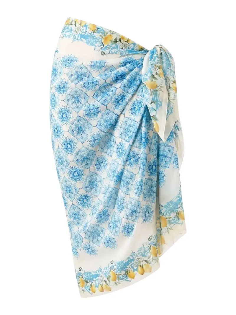 MC2 SAINT BARTH Pareo Donna THAITI 09736L SILK VOILE LEMON MAJ 34