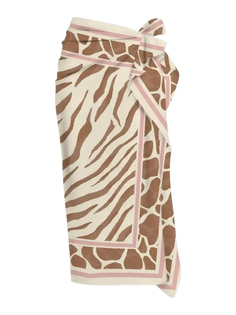 MC2 SAINT BARTH Pareo Donna THAITI 09738L SILK VOILE SAFARI SKIN 1019