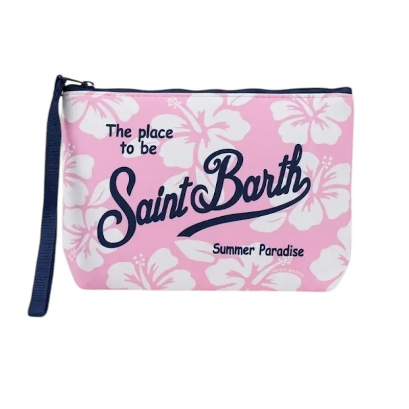 Mc2 Saint Barth Pochette Aline In Scuba Rosa Con Fantasia Floreale ALIN001/02274L
