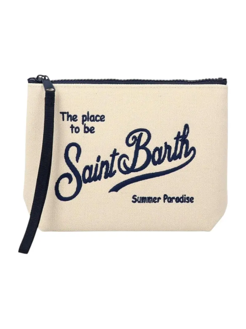 MC2 SAINT BARTH Pochette Unisex adulto ALINE CANVAS 00196L BIANCO