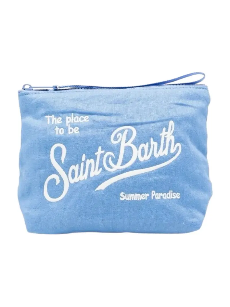MC2 SAINT BARTH Pochette Unisex adulto  ALINE SOFT LINEN 00551L VINTAGE 17M CLOUD BLUE EMB
