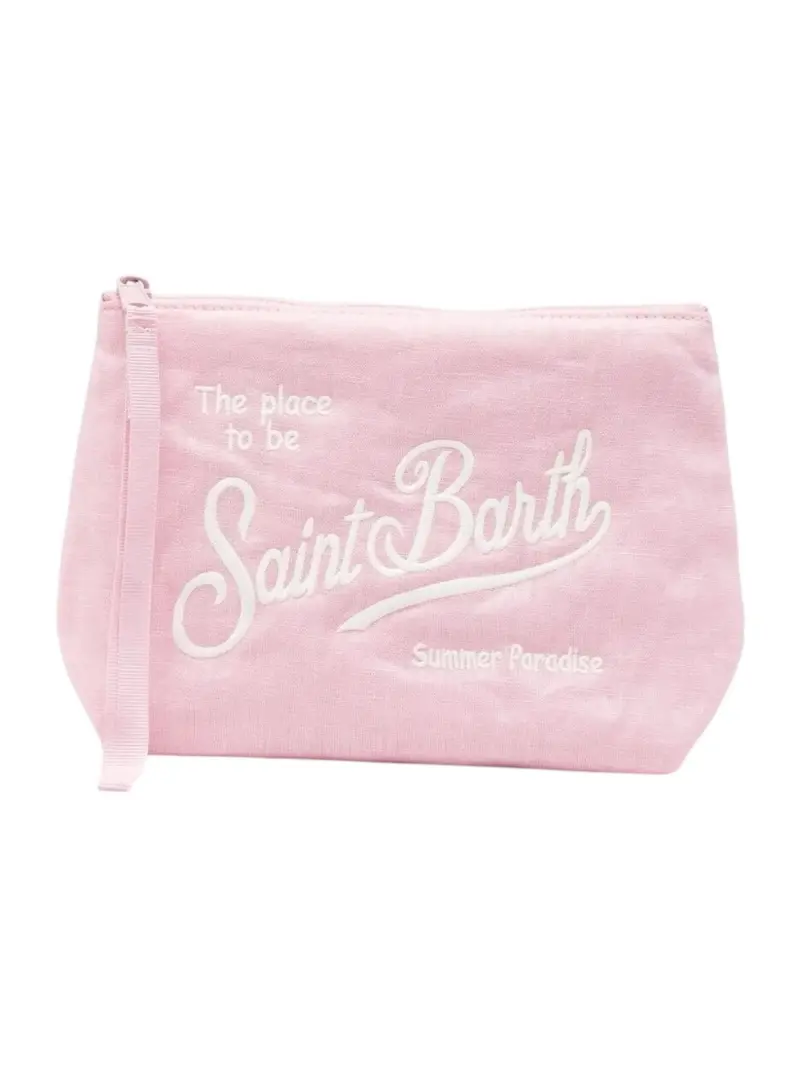 MC2 SAINT BARTH Pochette Unisex adulto ALINE SOFT LINEN 01280L VINTAGE 21 PINK EMB