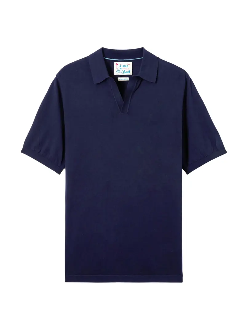 MC2 SAINT BARTH Polo Uomo  SLOAN LINEN COTTON 00097L 61 BLUE NAVY