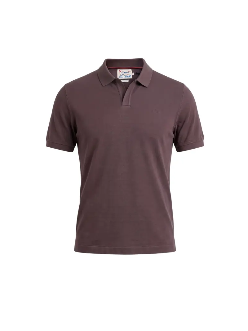 MC2 SAINT BARTH Polo Uomo  SLOAN LINEN COTTON 00098L 18 BROWN
