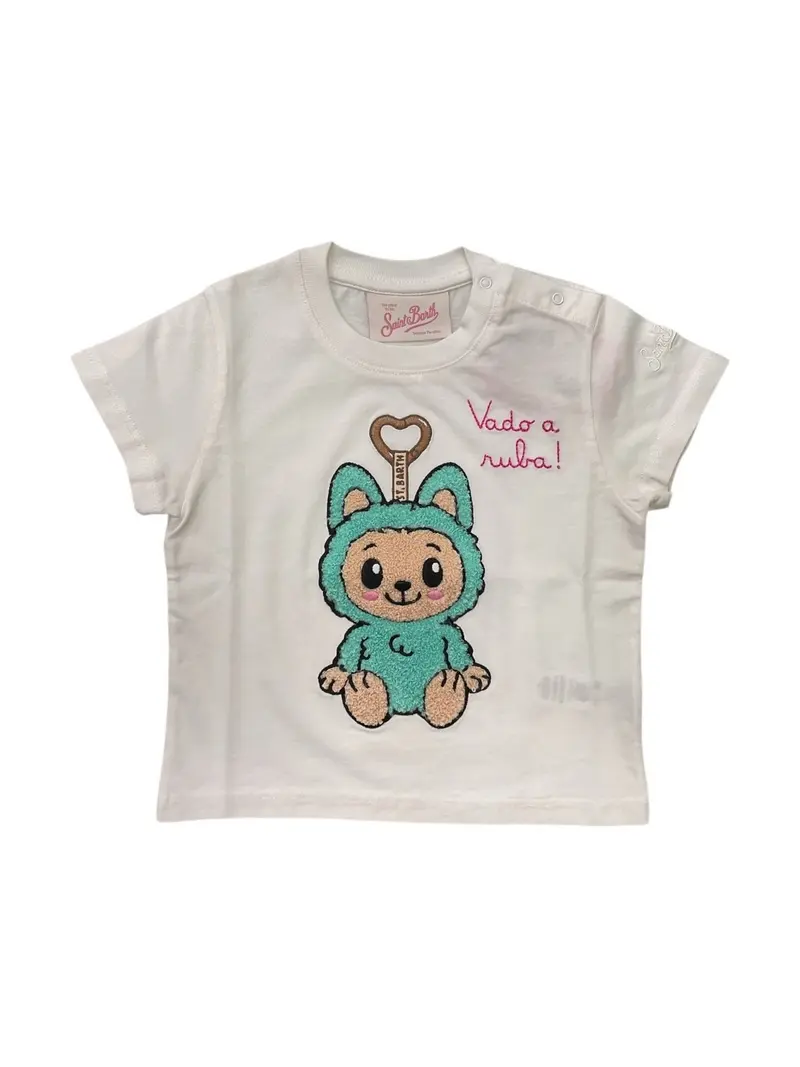 MC2 SAINT BARTH T-shirt Bambine e ragazze ELLY 02132L VADO RUBA PUPPY TERRY 01N EMB