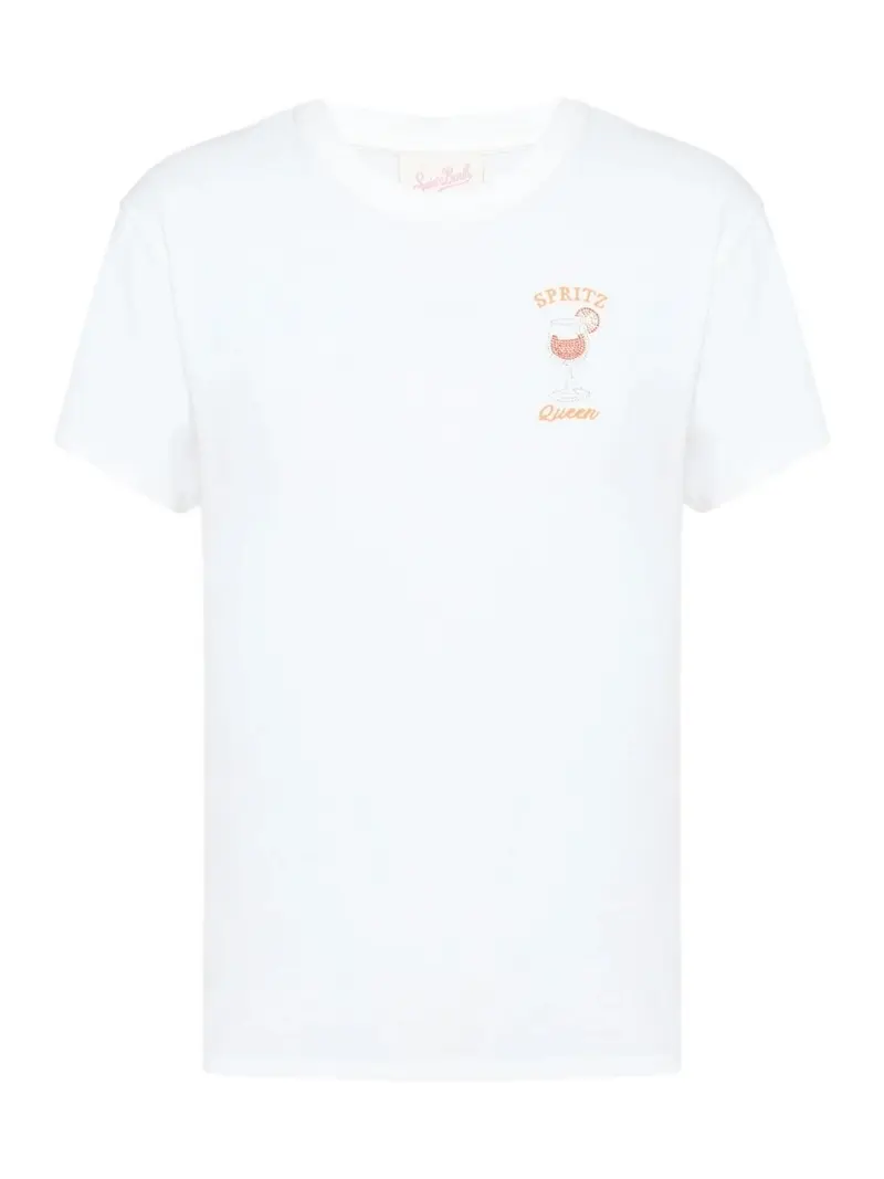 MC2 SAINT BARTH T-shirt Donna EMILIE 05941H SPRITZ QUEEN 01N STRASS EMB