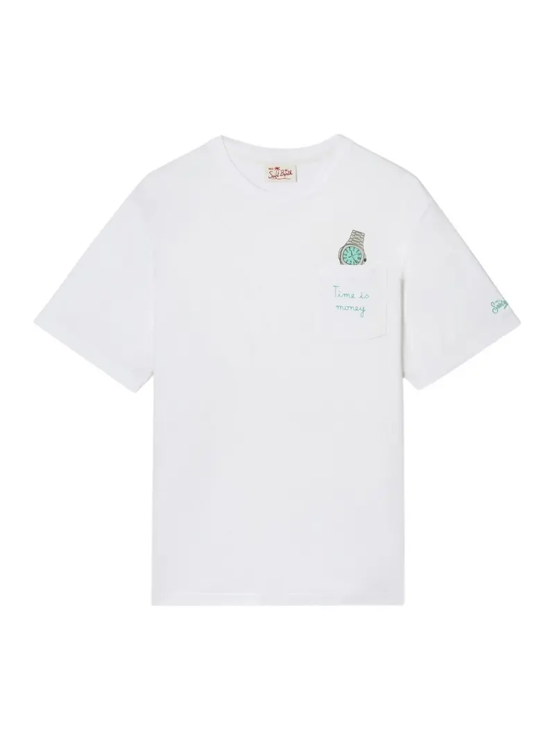 MC2 SAINT BARTH T-shirt Uomo AUSTIN 04354L TIME IS MONEY 01N EMB