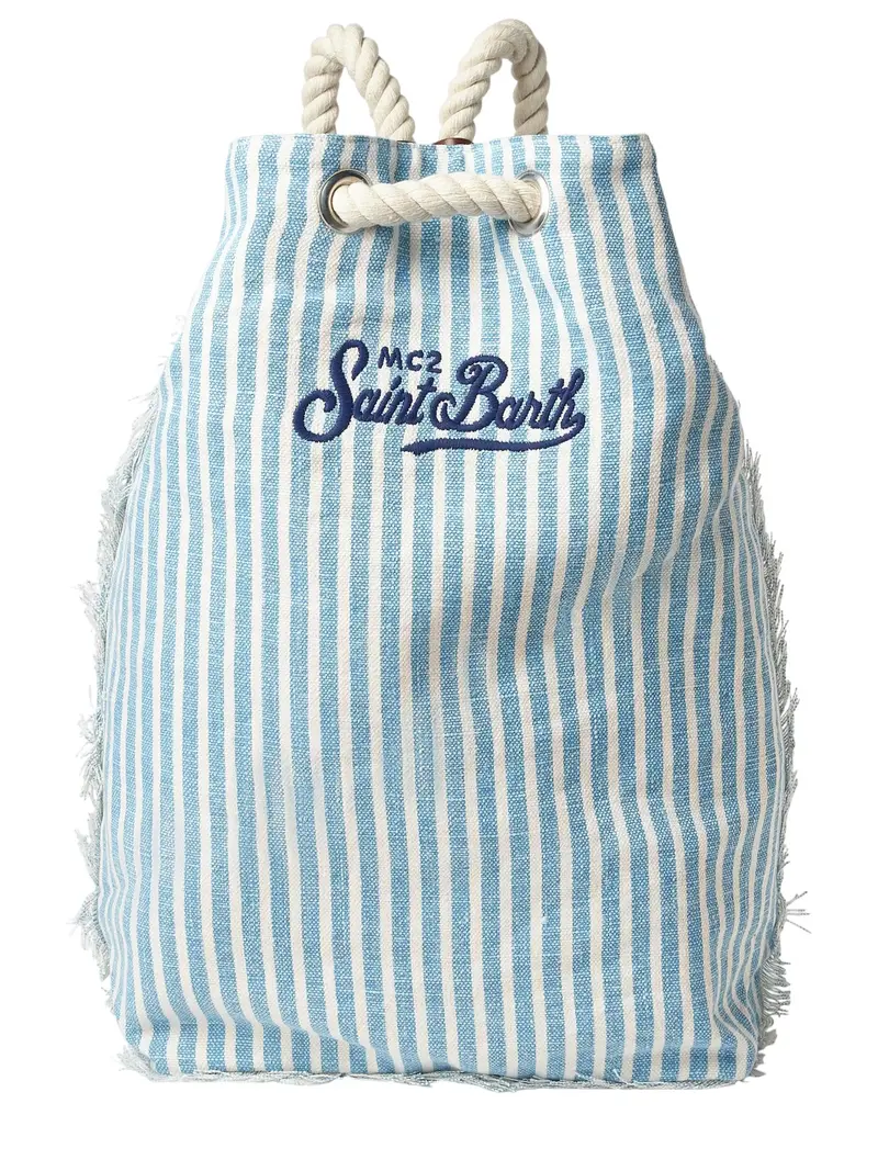 MC2 SAINT BARTH Zaino Donna BOAT BACKPACK LINEN 01978H LINEN STRIPES V 31 EMB