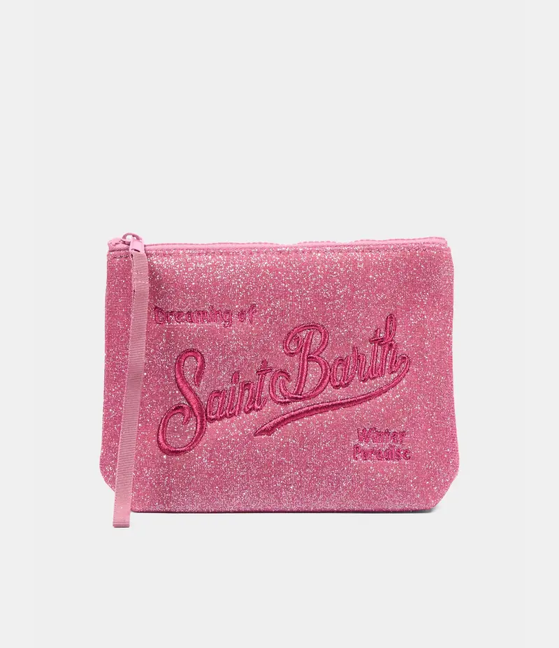 Mc2 Saint BarthPochette Aline fucsia con logo per bambina glitterata