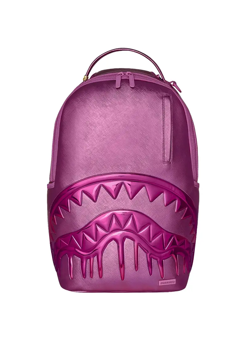 Metallic pink metallic drip backpack