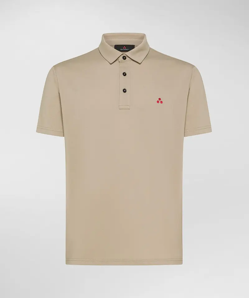 Mezzola 02 Polo in Piqué di cotone stretch amaretto