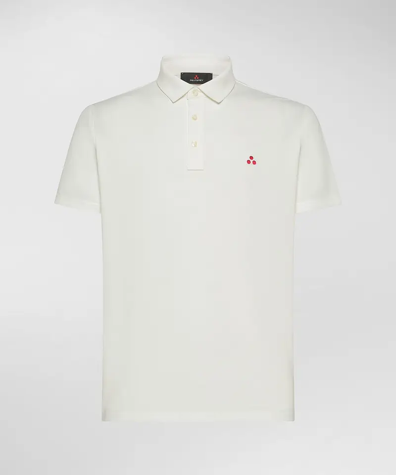 Mezzola 02 Polo in Piqué di cotone stretch papiro