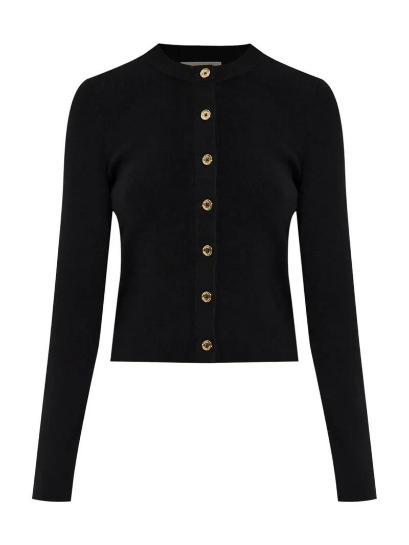 MICHAEL KORS Cardigan Donna MERINO RIB CREW NK CARDI MT5617W4VR 001 BLACK