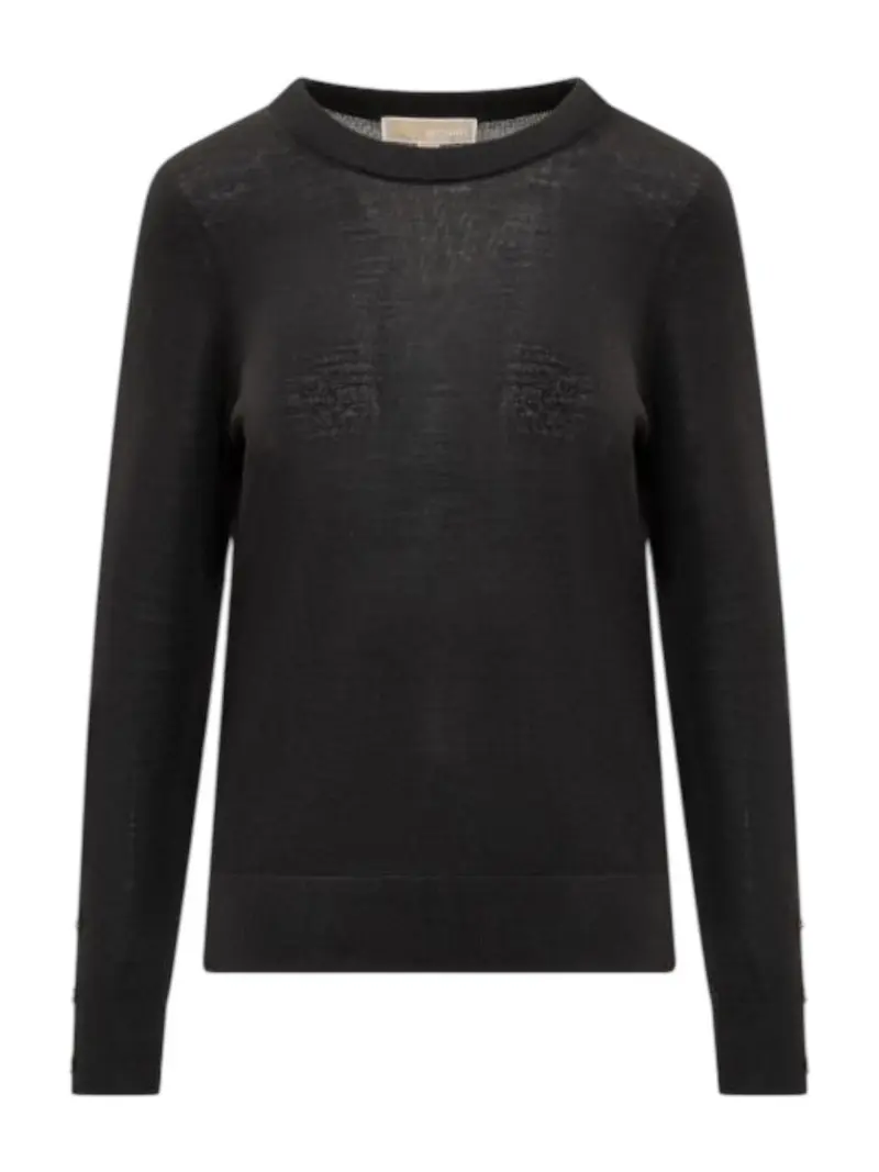 MICHAEL KORS Maglione Donna MERINO BUTTON SLV LS SWTR MT5619D4VR 001 BLACK