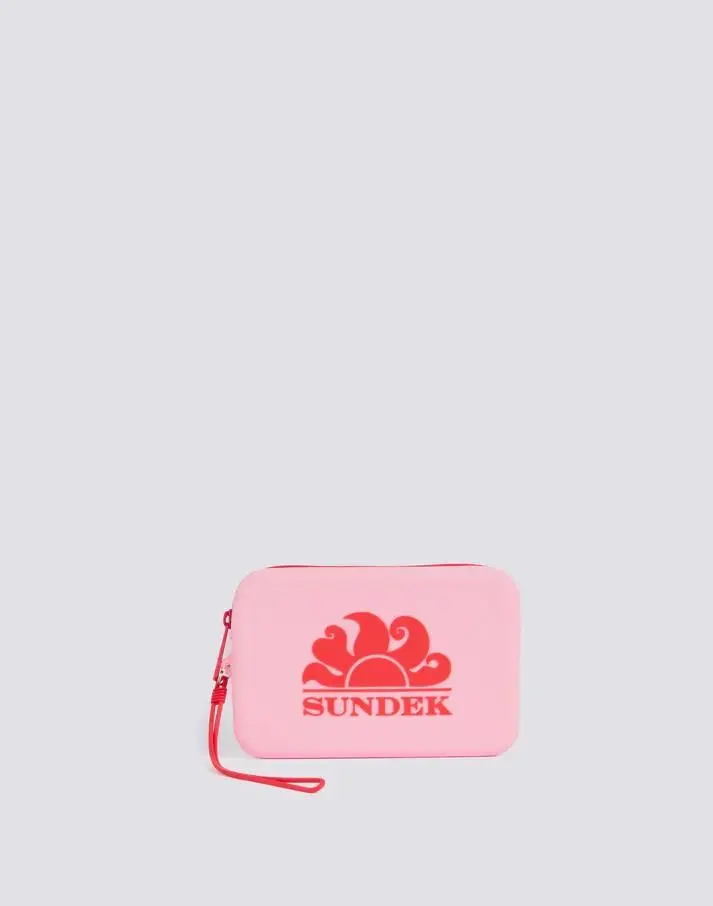 Mini pochette in gomma con logo