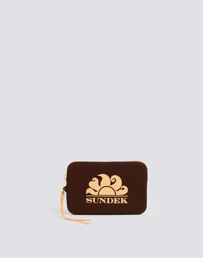 Mini pochette in gomma con logo