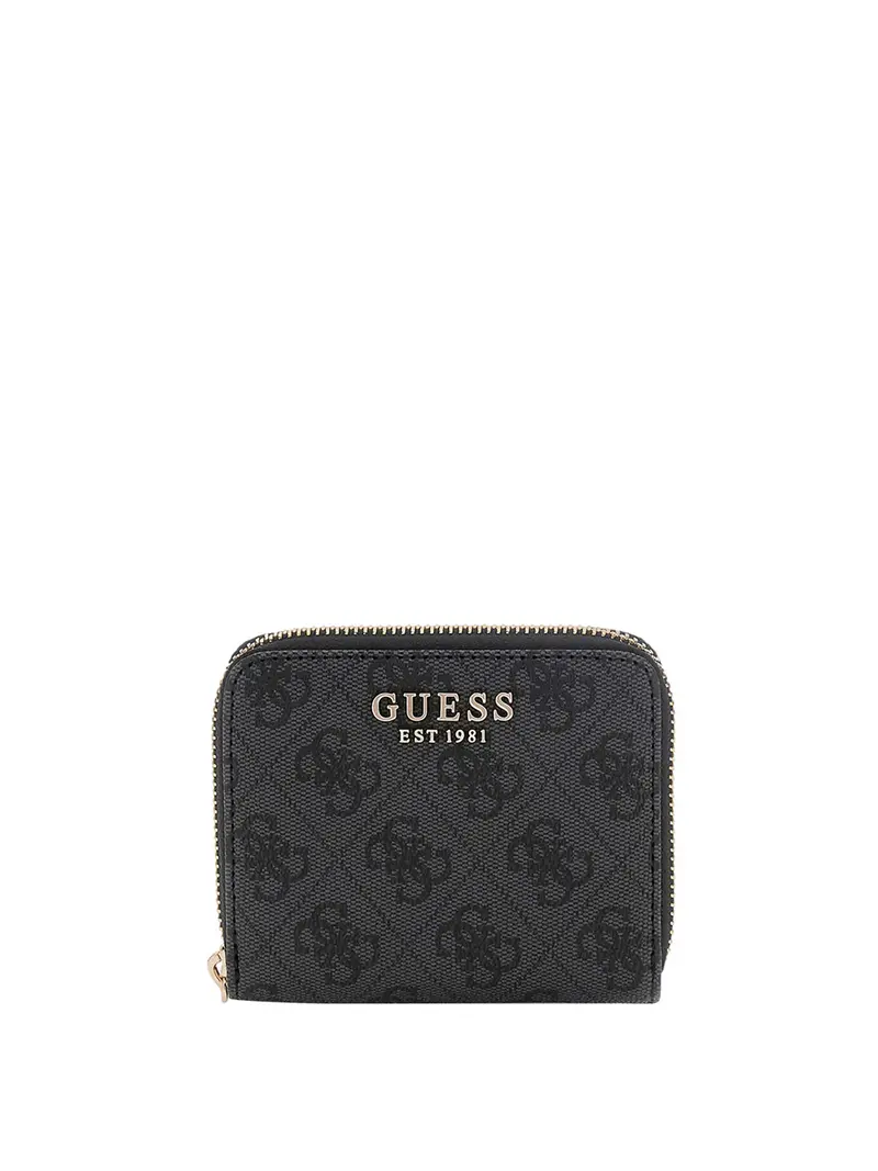 Mini Portafoglio Guess Laurel Zip Around - Nero