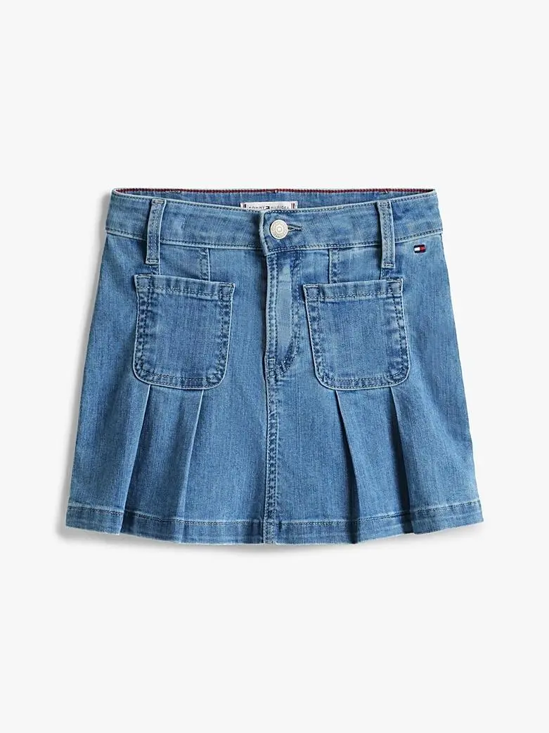 Minigonna in denim a pieghe