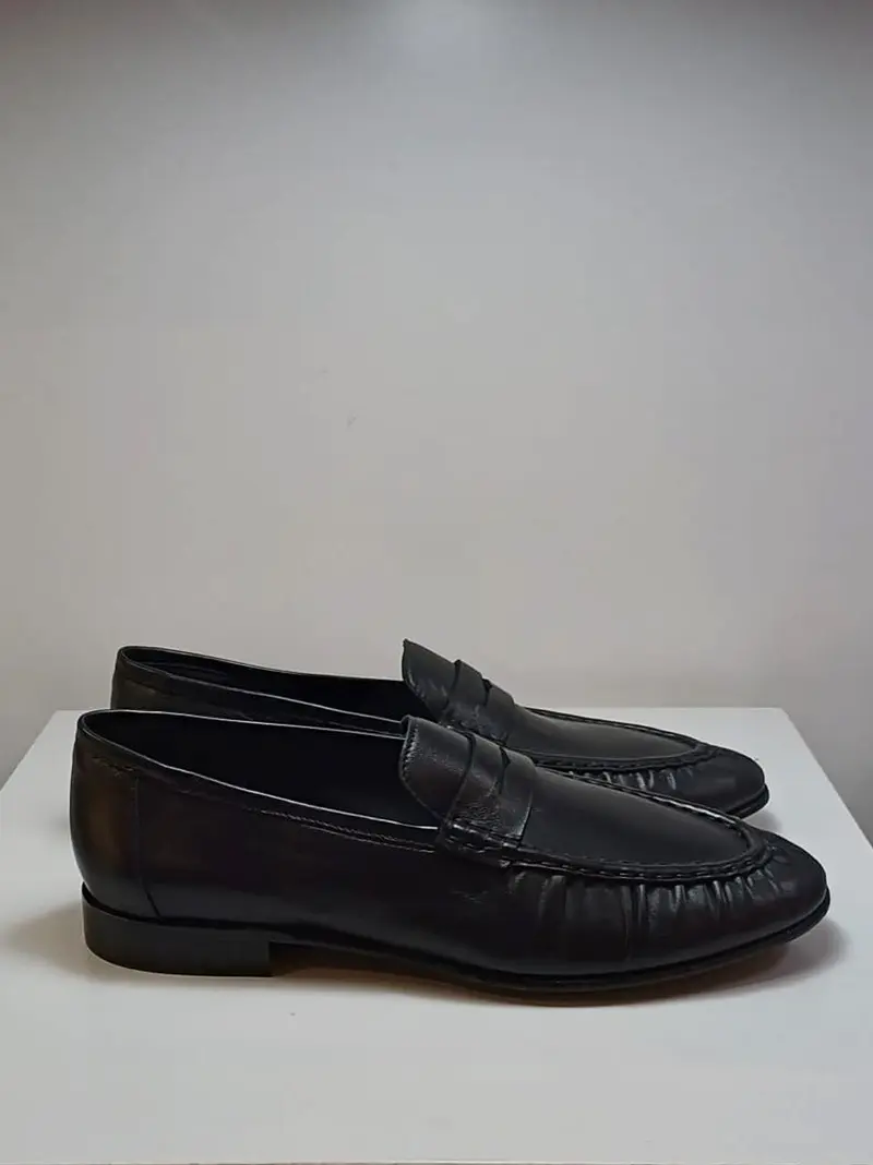 mocassino con passante plissettato