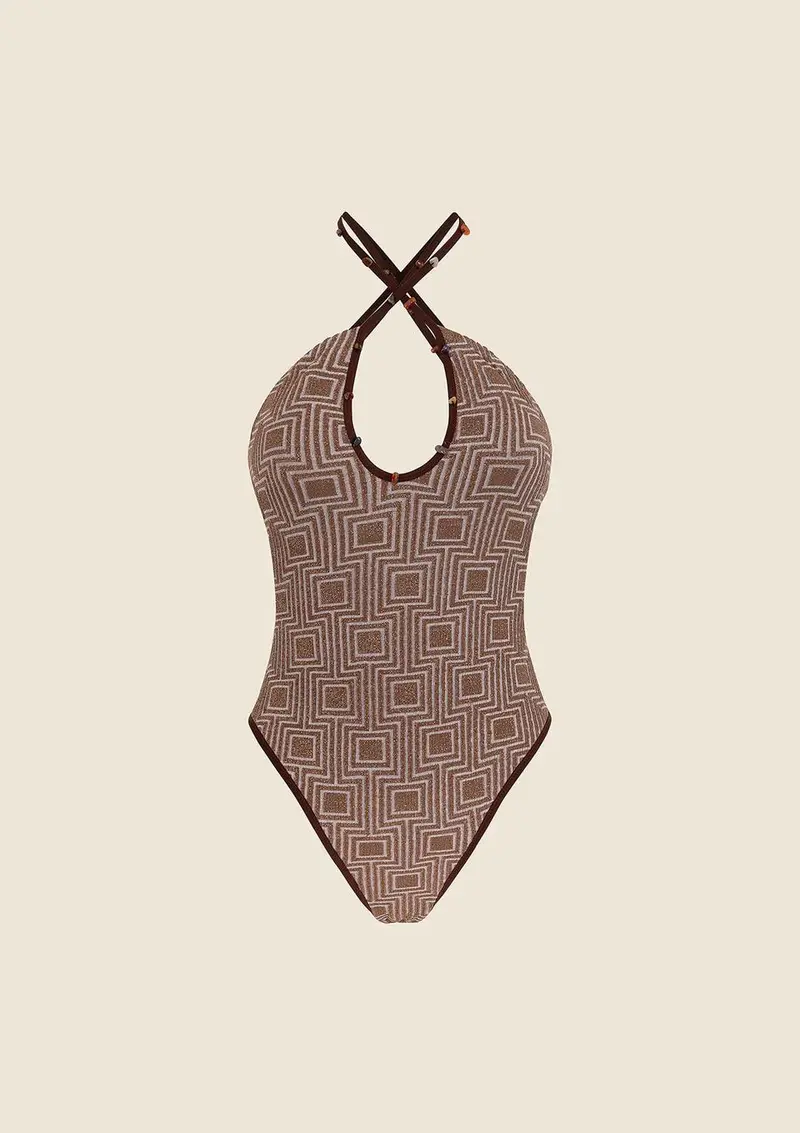 Monokini Donna Marrone