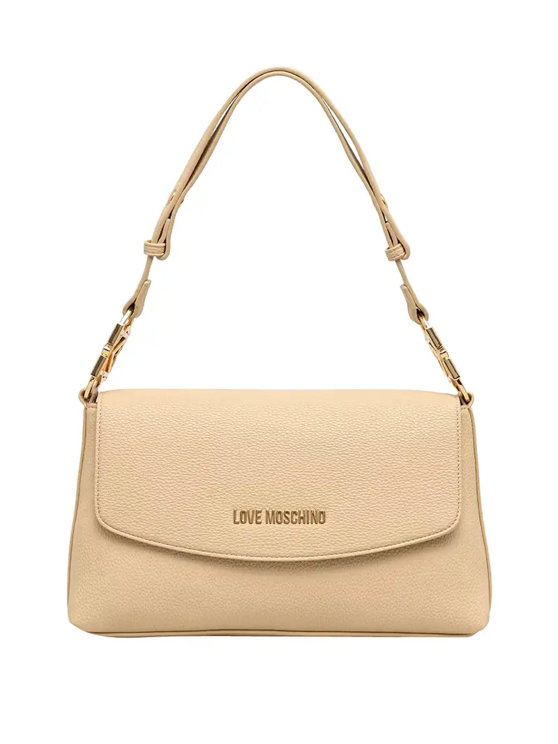 Moschino Borsa A Mano Logo Frontale Burro