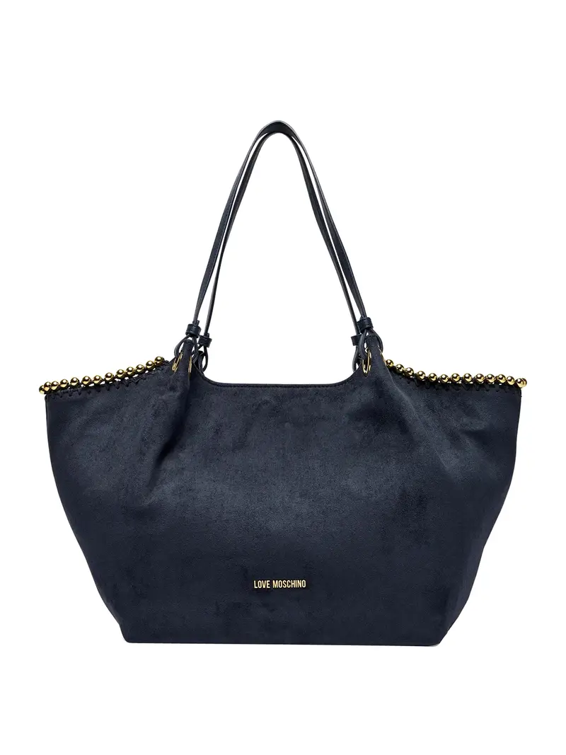 Moschino Borsa A Mano Logo Frontale Navy