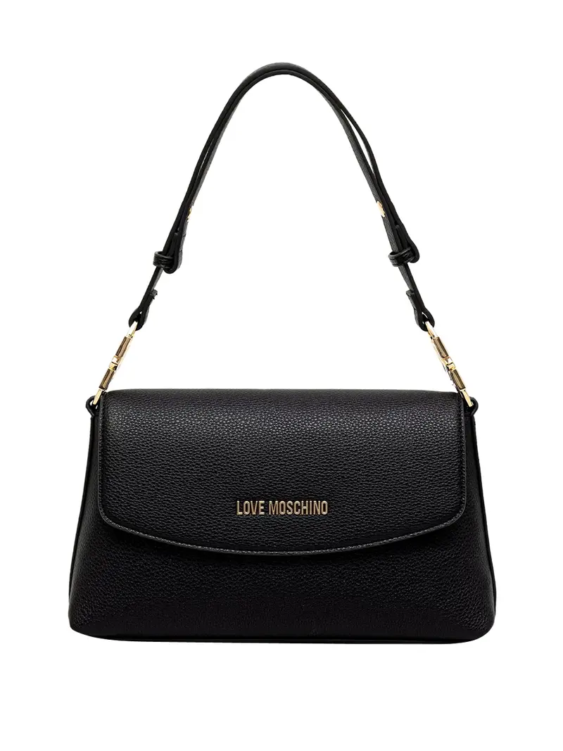 Moschino Borsa A Mano Logo Frontale Nero