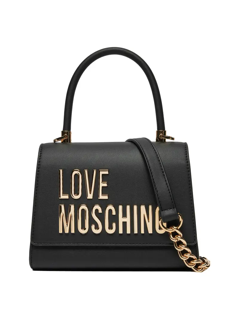 Moschino Borsa A Mano Logo Frontale Nero