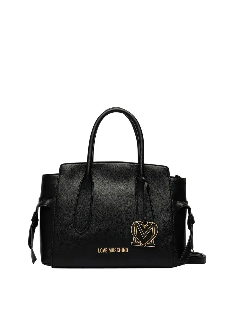 Moschino Borsa A Mano Logo Frontale Nero