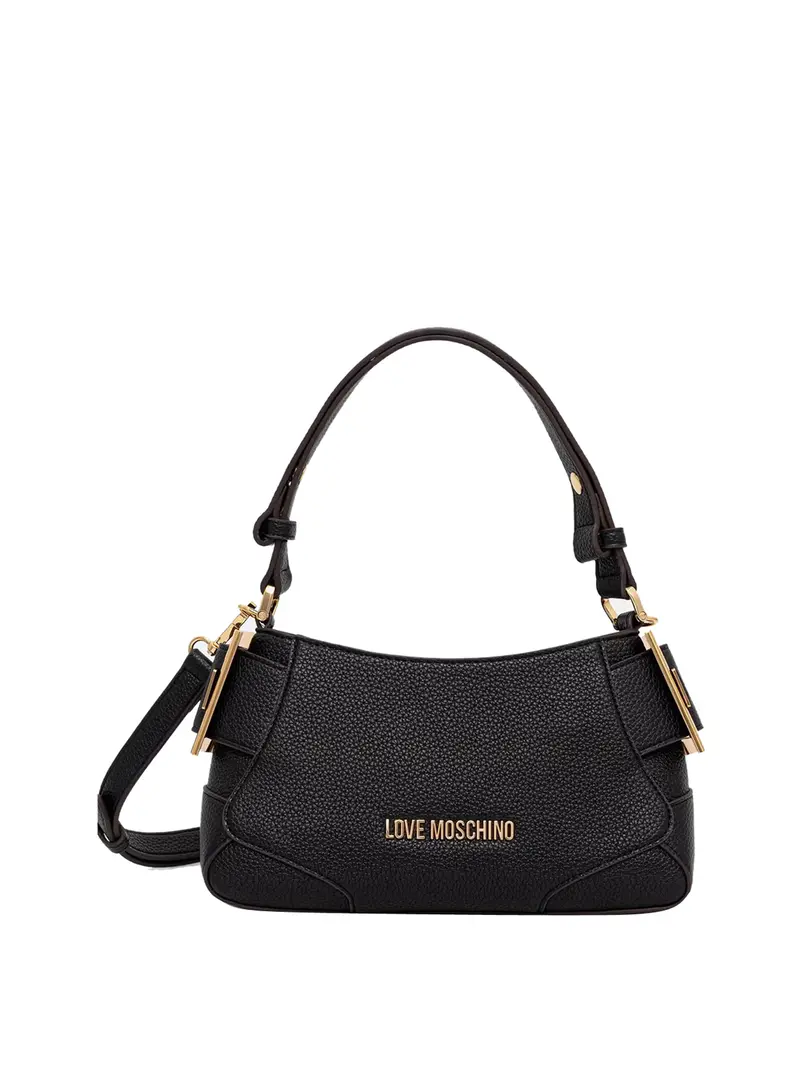Moschino Borsa A Mano Logo Frontale Nero